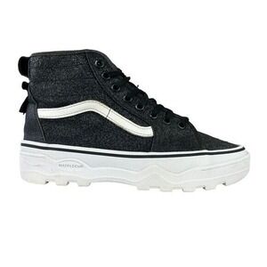Vans Unixes W7.5‎ M6 SK8-Hi Platform Black Glittler High Top Sneakers